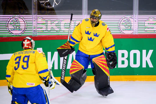 Goalkeeper Adam Reideborn and goalkeeper Samuel Ersson of