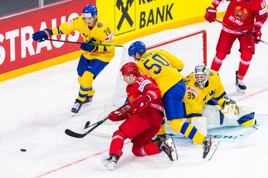 Dennis Rasmussen, Viktor Lööv and goalkeeper Adam