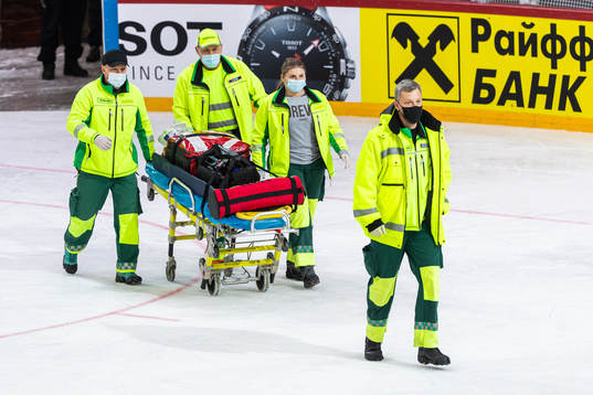 A stretcher is brought