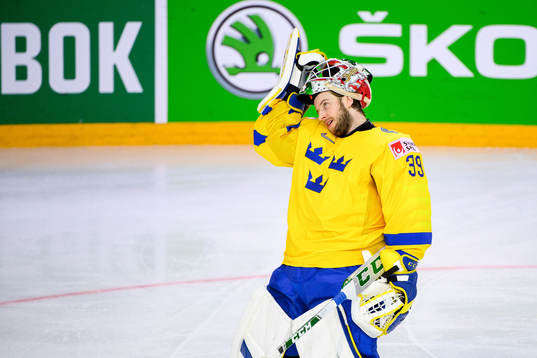 Goalkeeper Adam Reideborn of Sweden