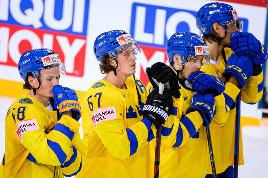 Victor Olofsson, Rickard Rakell and Andreas Wingerli of