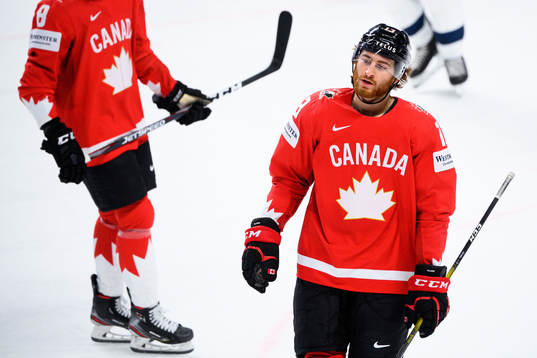 Gabriel Vilardi of Canada looks dejected