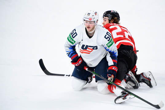 Eric Robinson of USA and Brandon Hagel of Canada