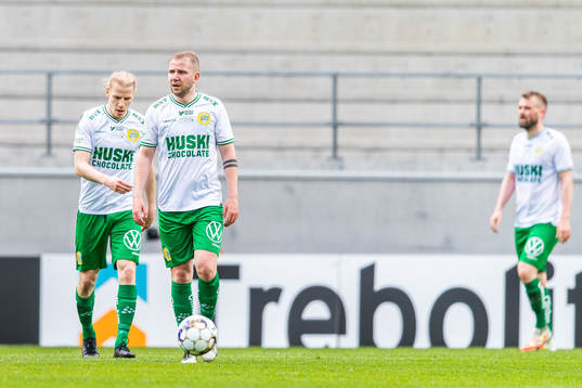 Hammarbys Darijan Bojanic och Gustav Ludwigson deppar