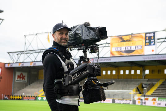En TV fotograf med steadycam