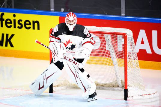 Goalkeeper Adin Hill of Canada