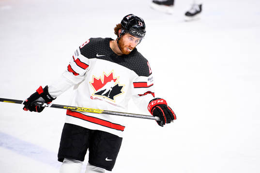 Gabriel Vilardi of Canada looks dejected