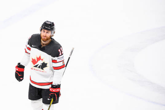 Gabriel Vilardi of Canada looks dejected