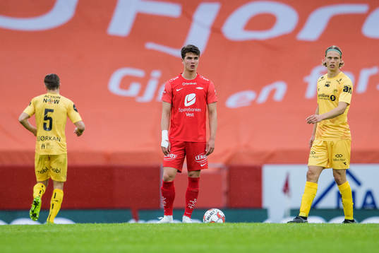 Filip Møller Delaveris of Brann looks dejected