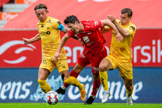 Patrick Berg of Bodø/Glimt, Mathias Knutsen Rasmussen of