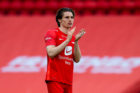 Kasper Skaanes of Brann looks dejected