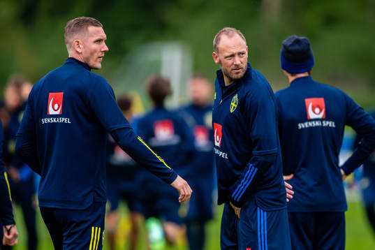 Goalkeeper Robin Olsen and Andreas Granqvist