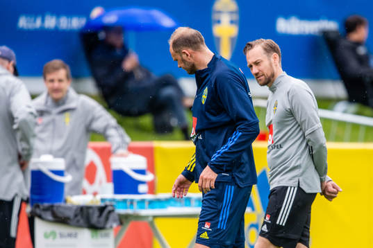Andreas Granqvist and physiotherapist Christian Andersson