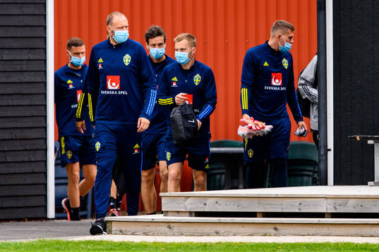 Andreas Granqvist  arrives for a training session with the