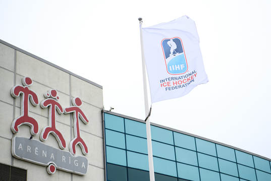 The Flag of IIHF, International Ice Hockey Federation,