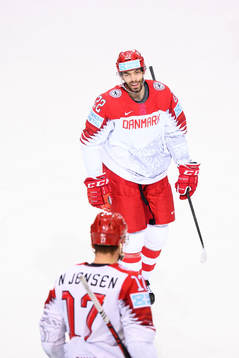 Nicklas Jensen and Markus Lauridsen of Denmark celebrate