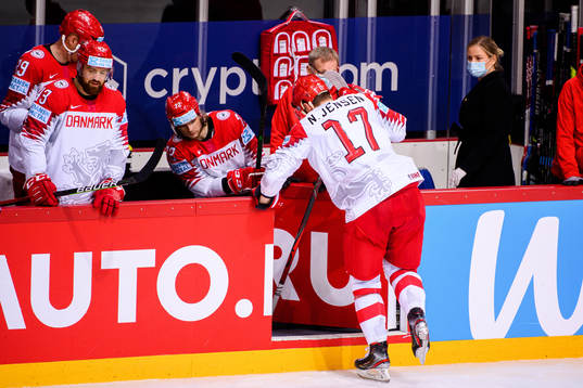 Nicklas Jensen of Denmark in pain