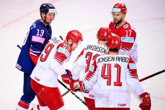 Mikkel Bødker of Denmark in pain