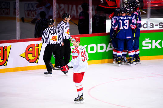 Nick Olesen of Denmark looks dejected