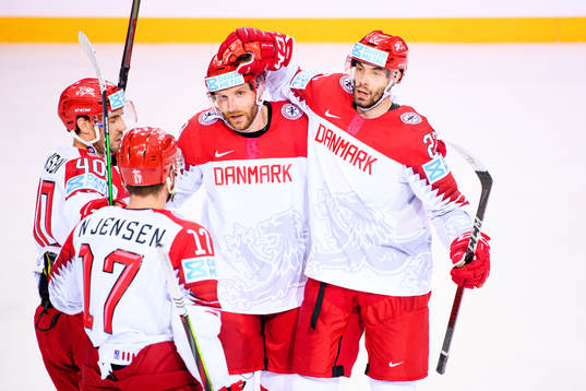 Frederik Storm and Markus Lauridsen of Denmark celebrates