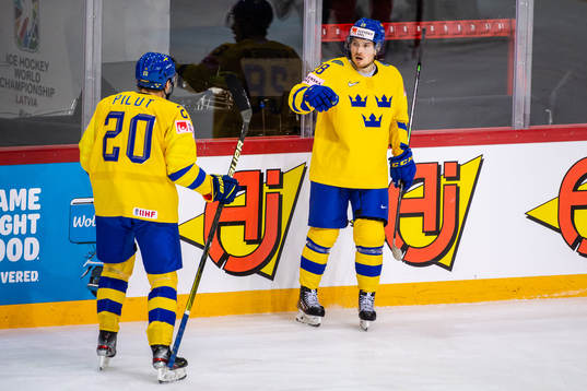 Jesper Frödén of Sweden celebrates