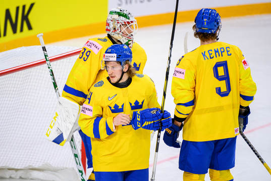 Goalkeeper Adam Reideborn , Jonathan Pudas and Adrian Kempe