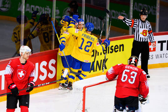 Victor Olofsson , Pär Lindholm and Max Friberg of Sweden