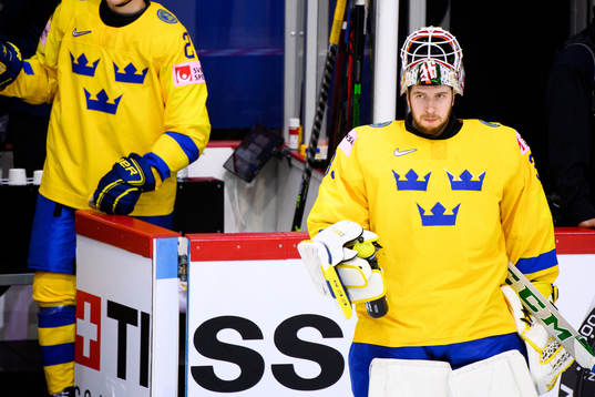 Goalkeeper Adam Reideborn of Sweden