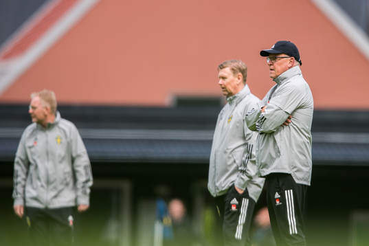 Janne Andersson, head coach and assistant coach Peter