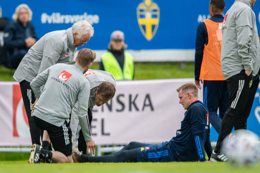 Emil Krafth receives medical attention