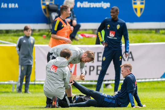 Emil Krafth receives medical attention