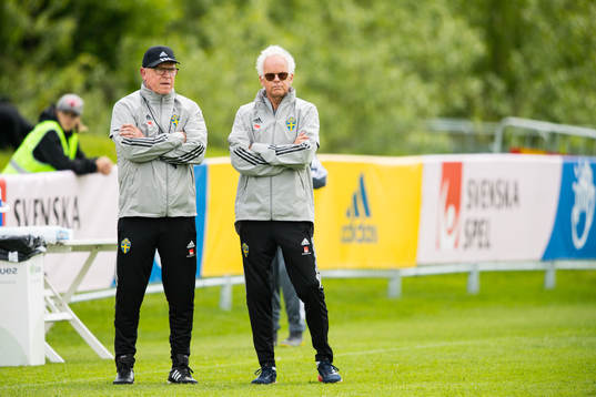 Janne Andersson, head coach and doctor Anders Valentin