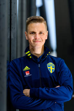 Goalkeeper coach Maths Elfvendal of the Swedish national
