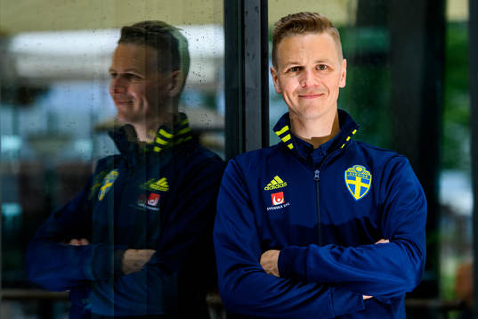 Goalkeeper coach Maths Elfvendal of the Swedish national