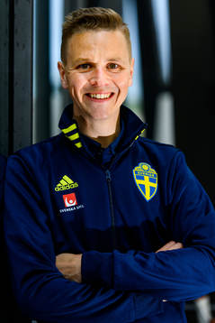 Goalkeeper coach Maths Elfvendal of the Swedish national
