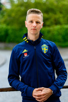 Goalkeeper coach Maths Elfvendal of the Swedish national