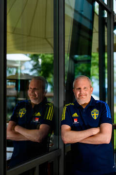Kit manager Tommie Nilsson of the Swedish national football
