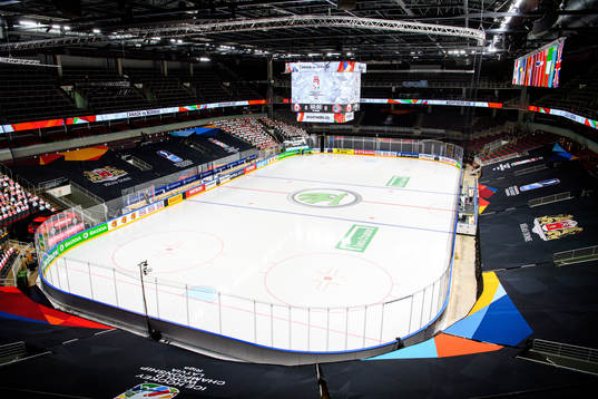 View from the stands inside Arena Riga
