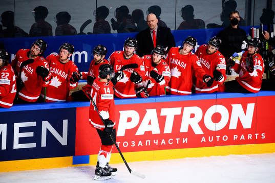 Adam Henrique of Canada celebrates the 2-0 goal