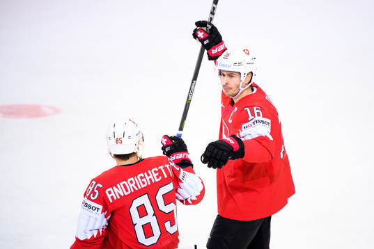 Raphael Diaz of Switzerland celebrates the 1-0 goal