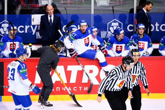 Marek Hrivik of Slovakia reacts