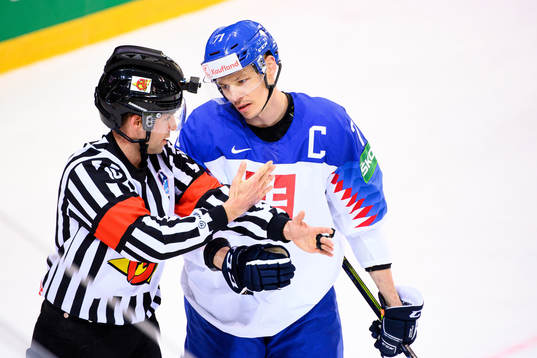 Marek Daloga of Slovakia reacts