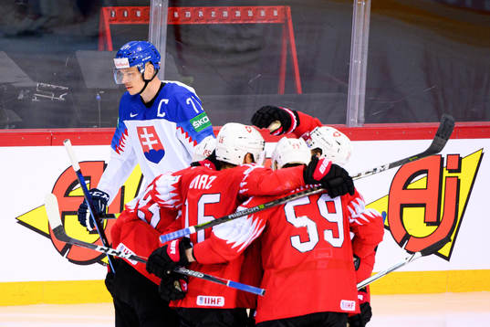 Marek Daloga of Slovakia looks dejected