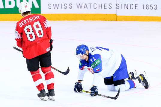 Marek Daloga of Slovakia in pain