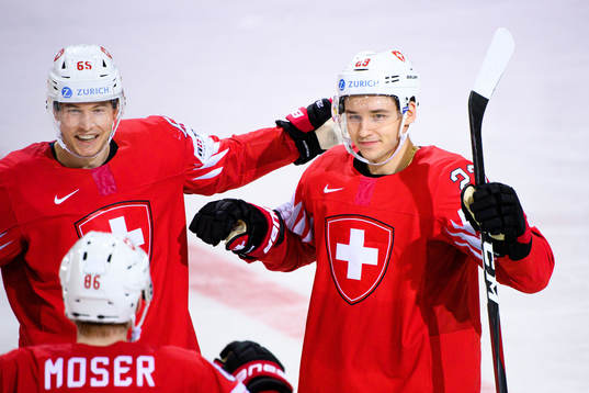 Ramon Untersander and Philipp Kurashev of Switzerland