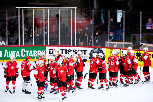 Players of Switzerland celebrate