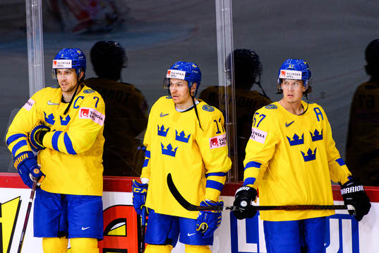 Henrik Tömmernes , Pär Lindholm and Rickard Rakell of