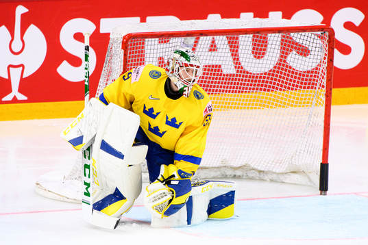 Goalkeeper Adam Reideborn of Sweden