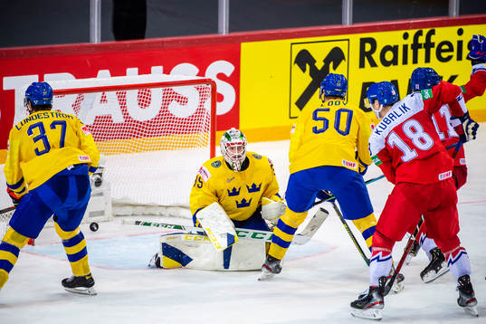 Goalkeeper Adam Reideborn of Sweden looks dejected