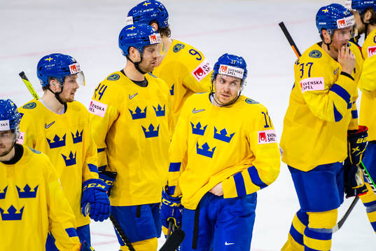 Pär Lindholm of Sweden looks dejected